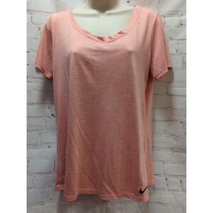 Nike Dri-fit heathered coral scoop neck T shirt women's